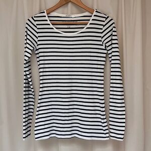 H&M LOGG striped basic long sleeve organic cotton t-shirt medium